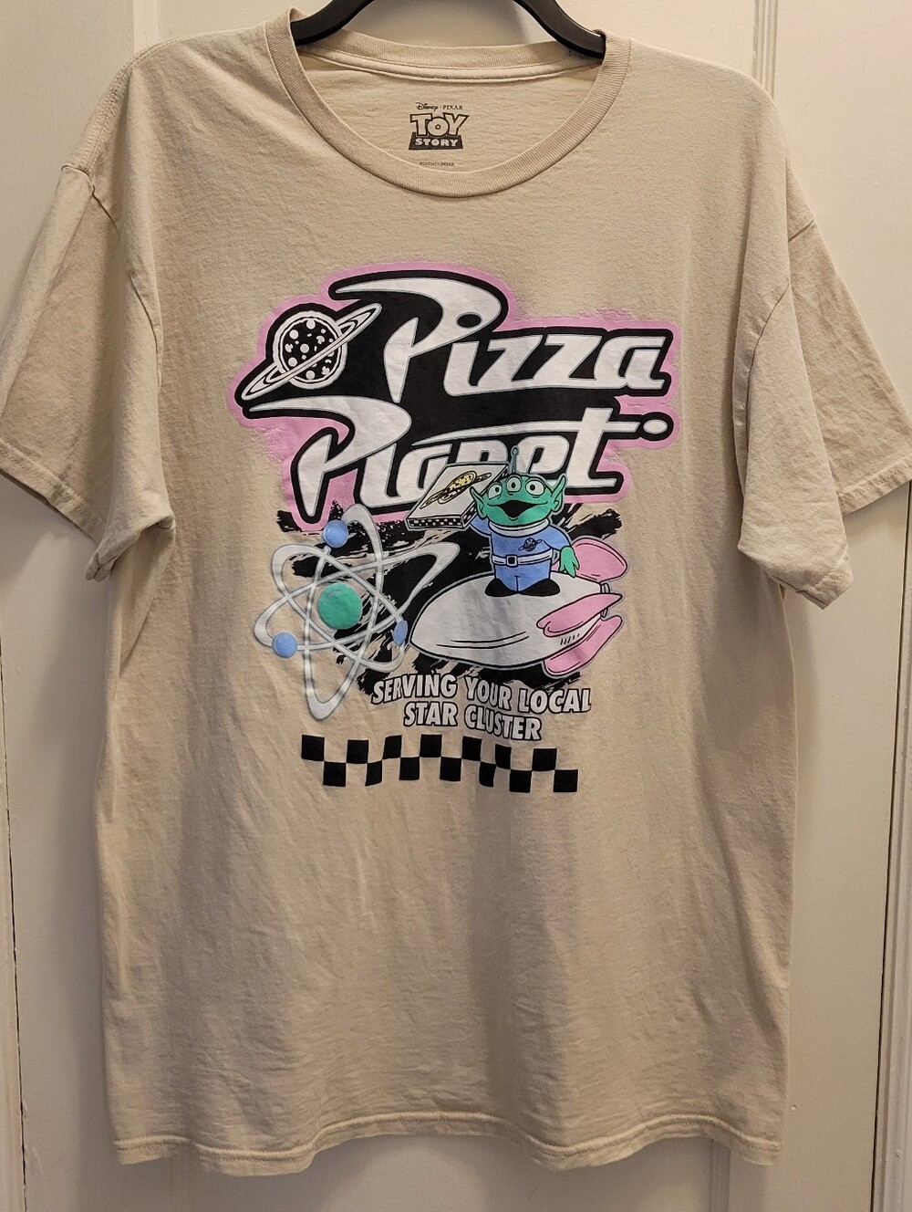 Disney Pixar Toy Story Pizza Planet Alien Graphic T-Shirt Size Large